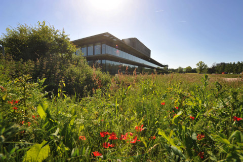 NIOO-KNAW gebouw met grasveld