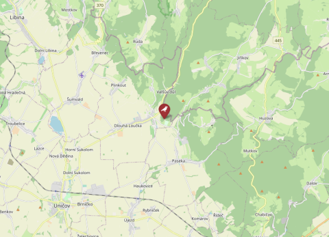 Map of Dlouhá Loučka