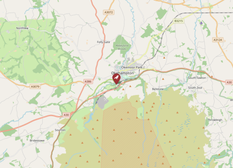 Map of Okehampton