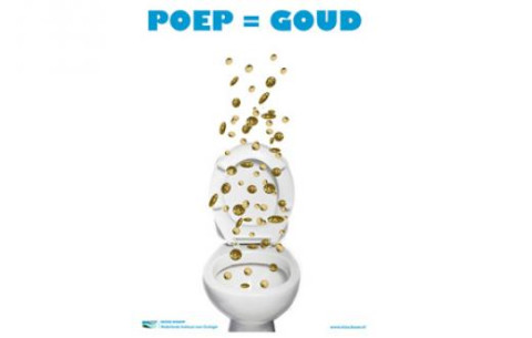 Poep = goud, goudstukken vallen in een toilet