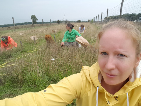 Emilia and her colleagues working in the field
