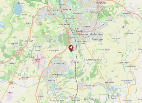 Map of Bagley Wood, United Kingdom (OpenStreetMap).