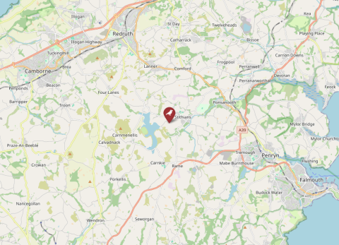 Map of Cornwall, United Kingdom (OpenStreetMap)