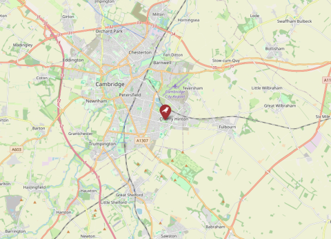 Map of Cherry Hinton Hall, United Kingdom (OpenStreetMap)