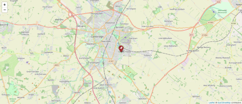 Map of Cherry Hinton Hall, United Kingdom (OpenStreetMap)
