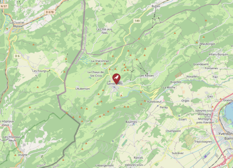 Map of Jura Nord-Vaudois, Switzerland (OpenStreetMap)