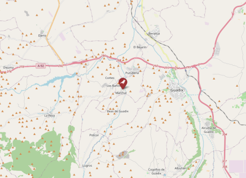 Map of Guadix-Baza, Spain