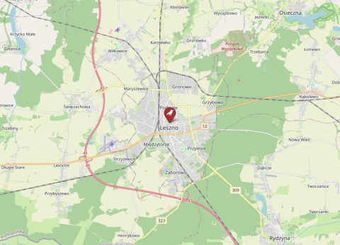 Map of Leszno, Poland