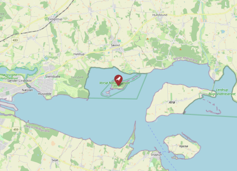 Map of Vorsø, Denmark