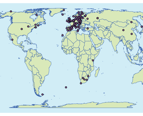 Map with locations of SPI-birds studies
