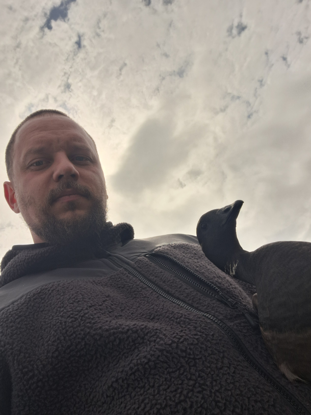 Jan Geisler with brent goose